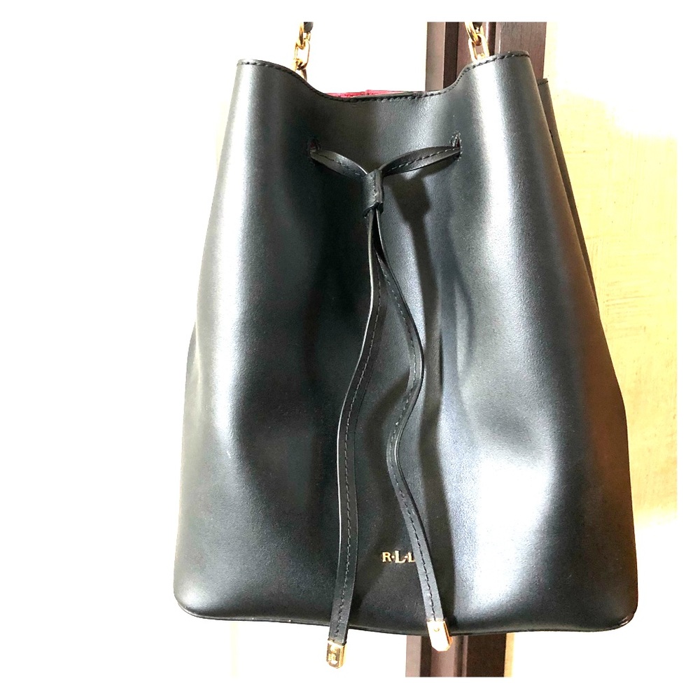 Ralph Lauren Leather Debby Drawstring Bag